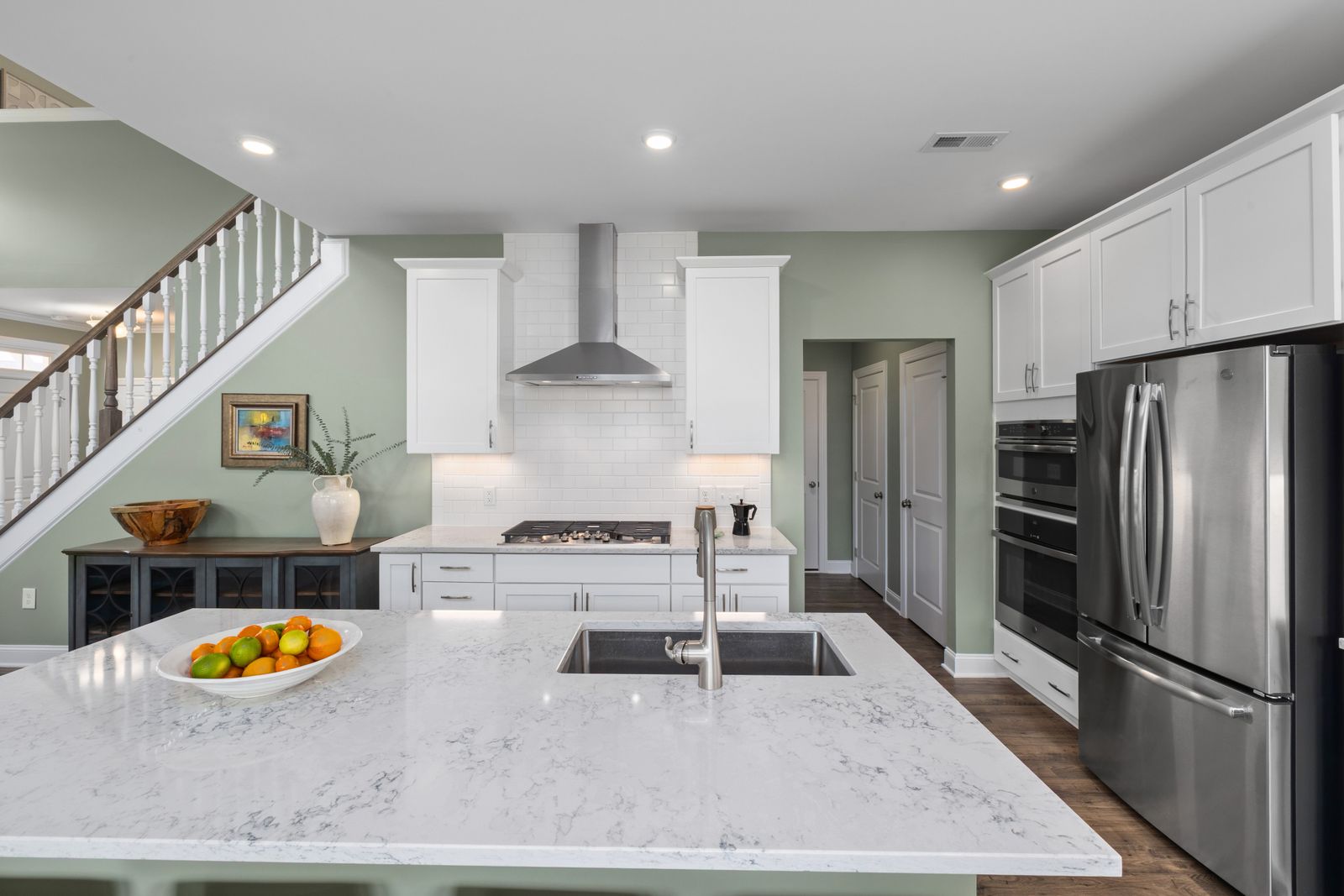 Marble island kitchen
