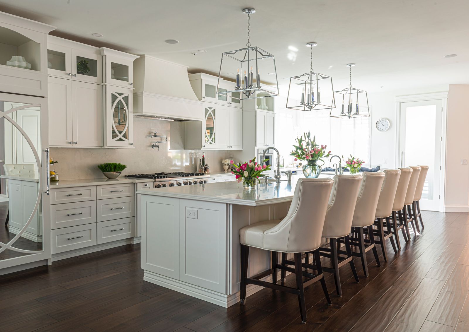 White luxury kitchen with island