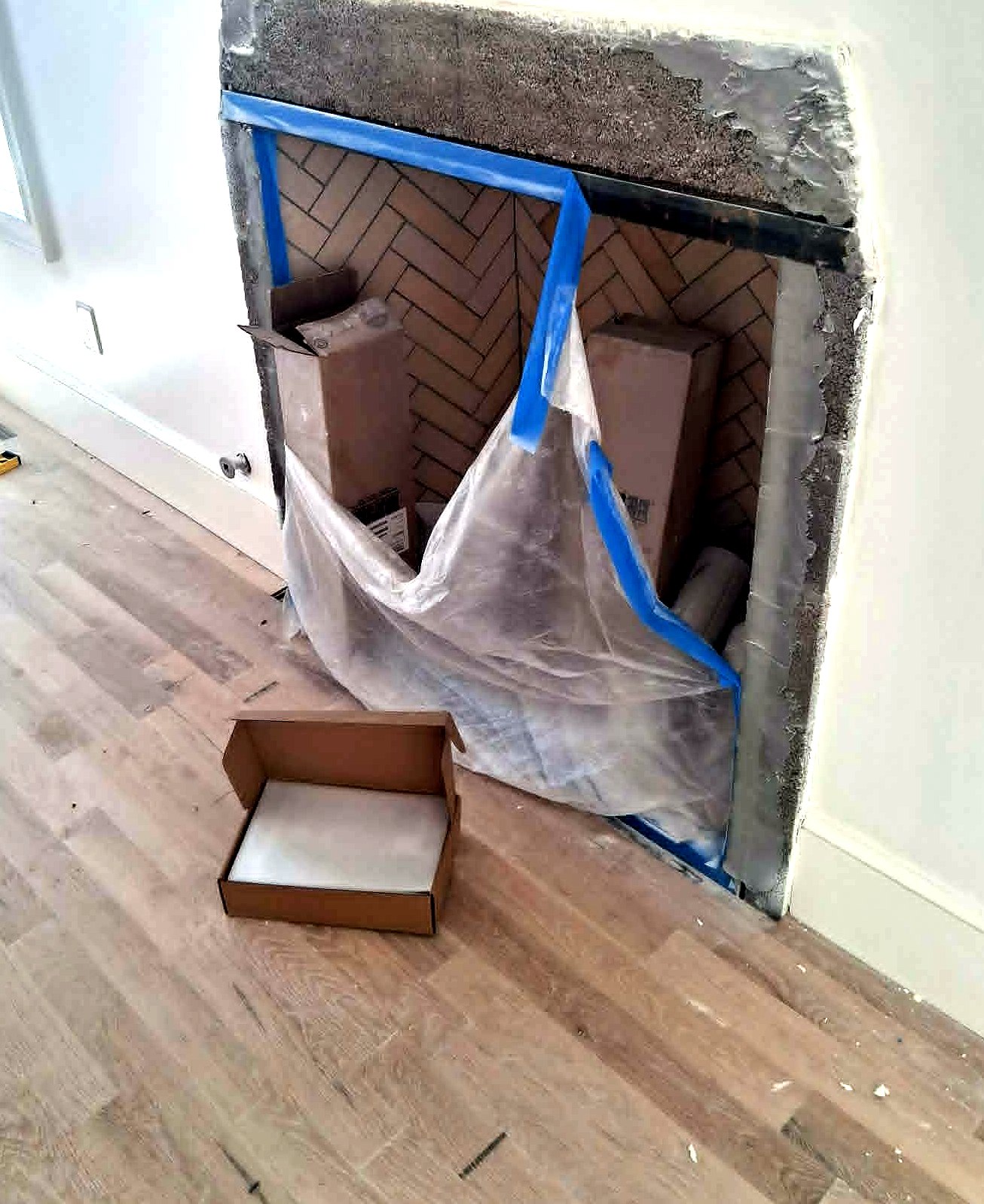 Marble fireplace surround install