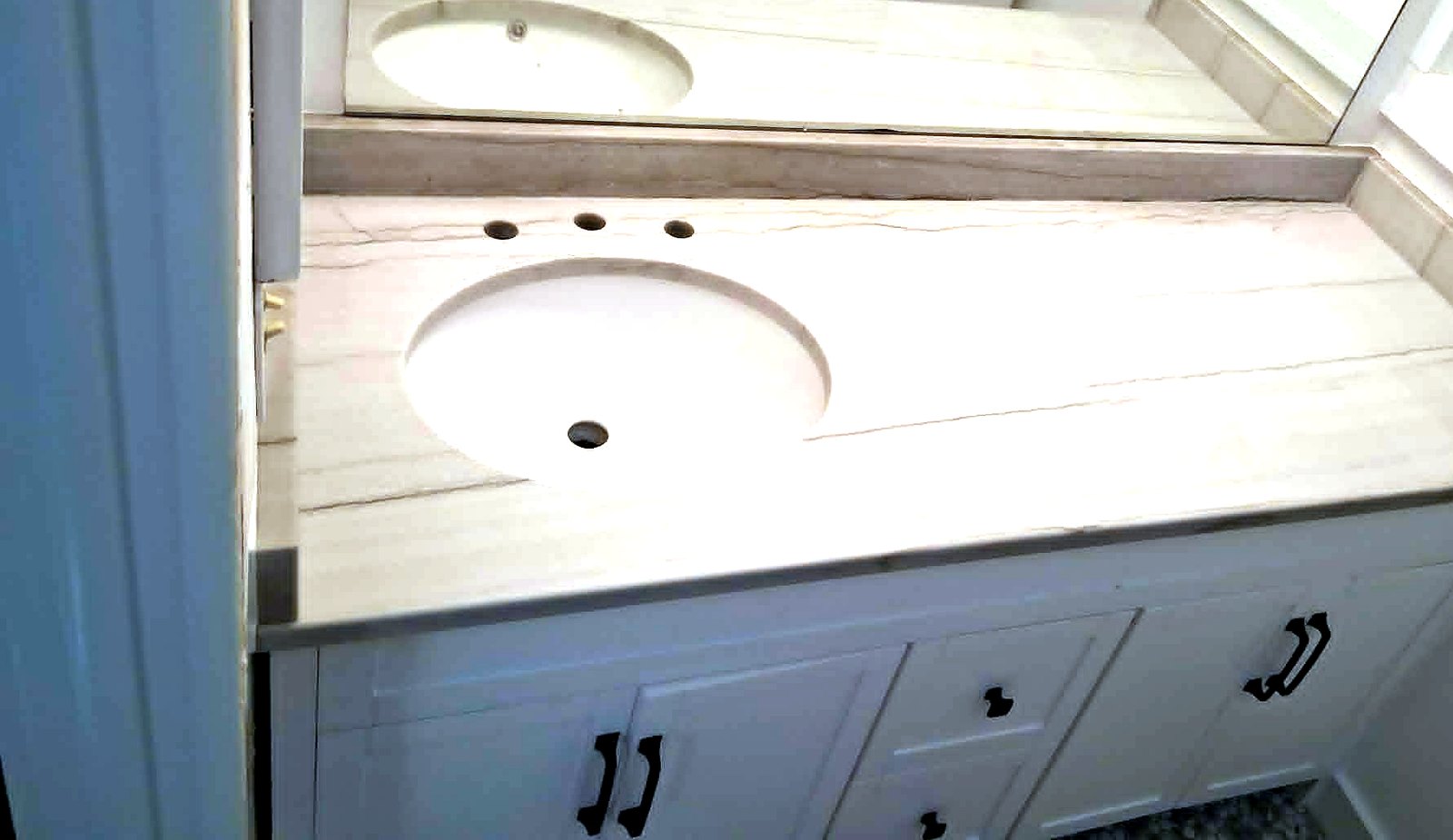 White marble vanity